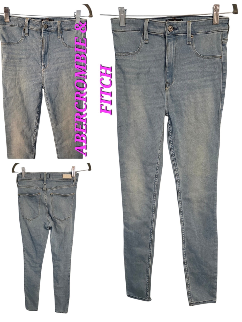 Abercrombie & Fitch Light Wash Skinny Jeans - Simone High Rise Jean Jeggings